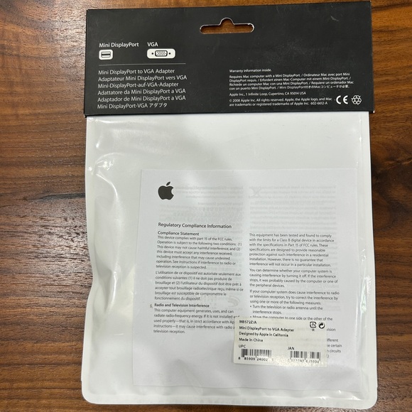 Apple Mini DisplayPort to VGA Adapter (Brand New) - Picture 2 of 2